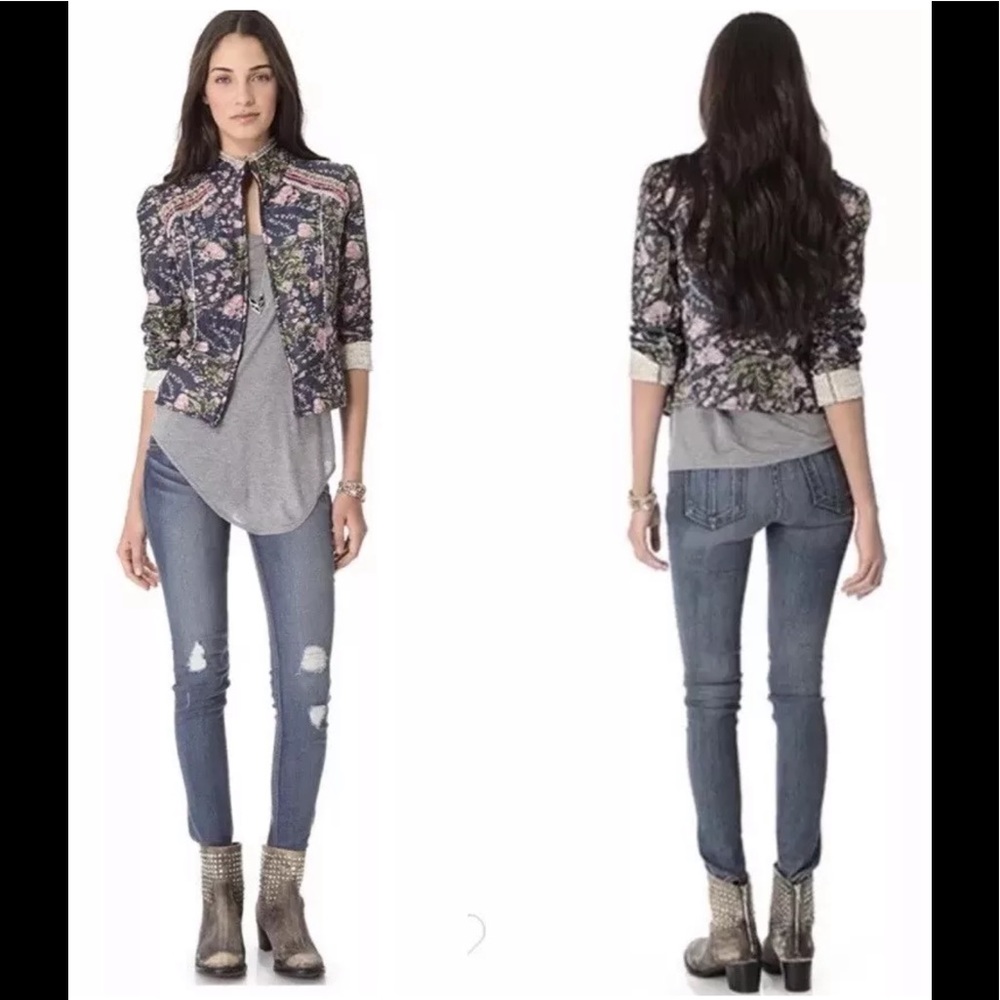 Free People Meadow floral quilted jacket medium - Picture 2 of 8